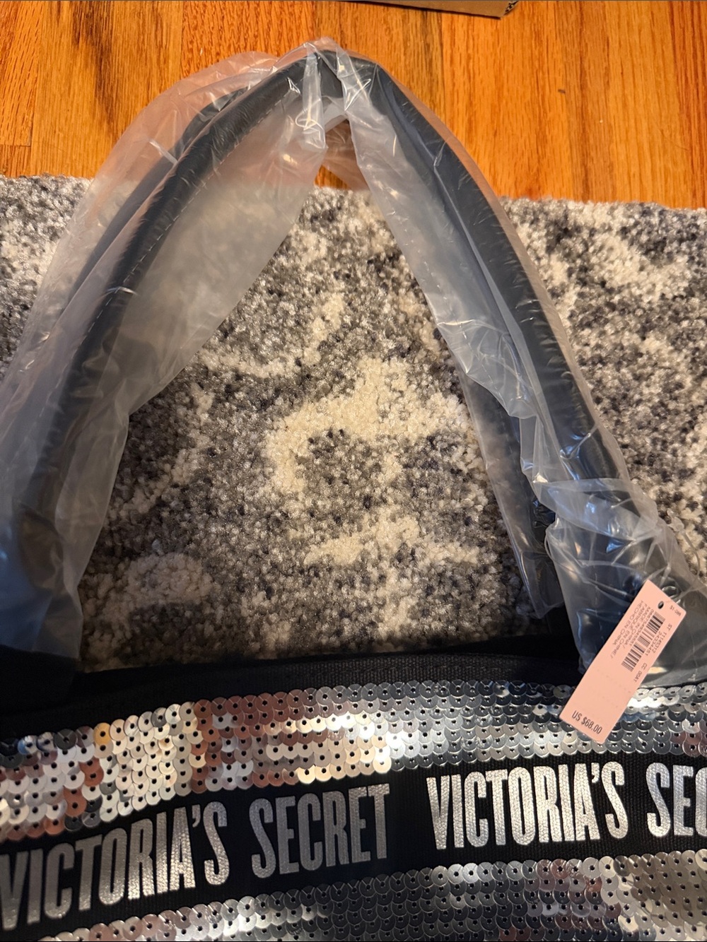 Victoria's Secret Black and Silver Sequin Logo Tote - Picture 4 of 5